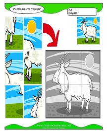 Puzzle Kes Yapıştır Çalışma Sayfaları